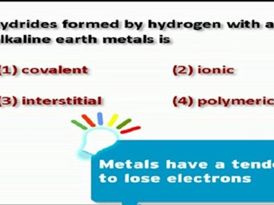 Hydrogen, s-block elements - Nature of hydrides