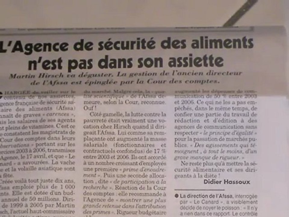 Gestion de l'Afssa 2008