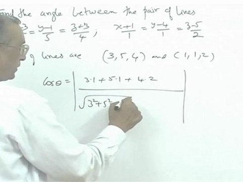 3-Dimensional Geometry - Angles between Two Lines
