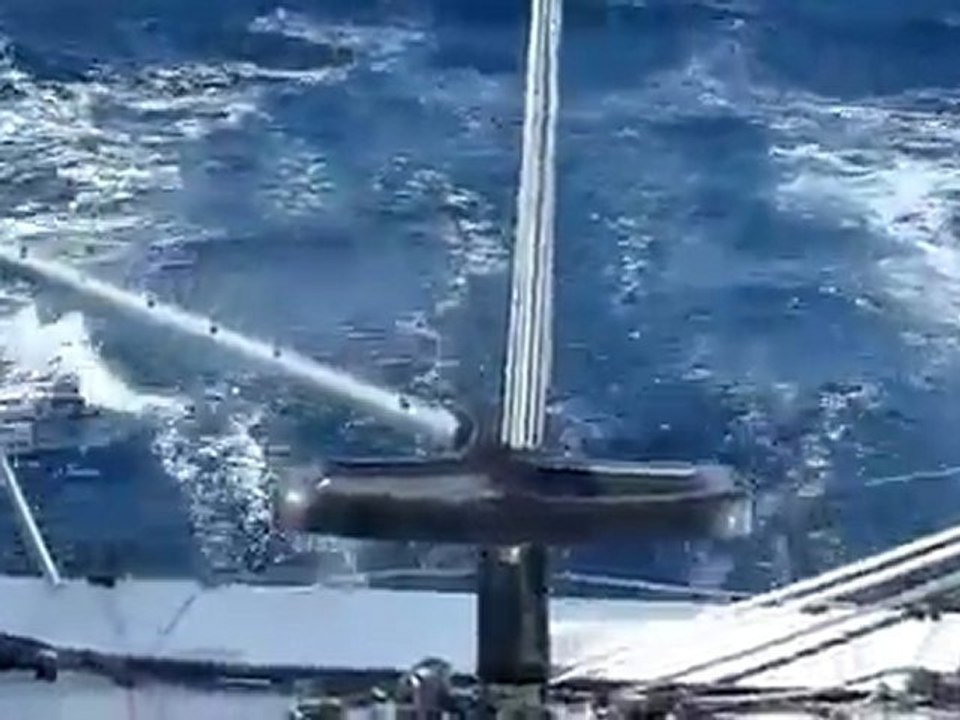 Enki sous Spi le 14 juillet vers 20 heures (vu vers l'arrière)