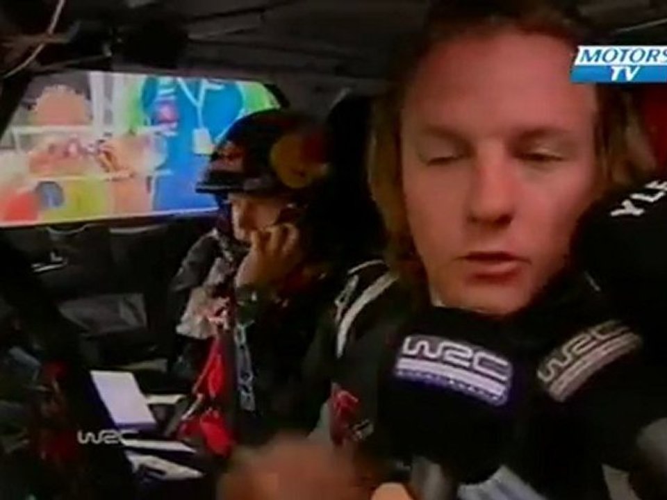 WRC Rally Finland 2011 Kimi Räikkönen SS6 nearly rolls the car onboard
