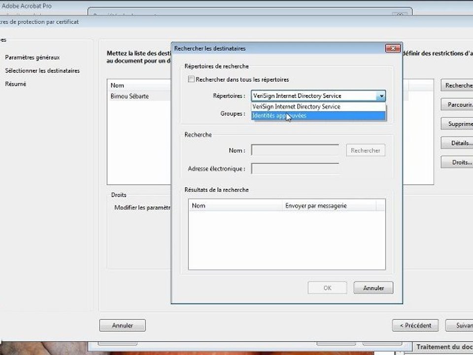 Adobe Acrobat X : Chiffrer à l'aide d'un certificat