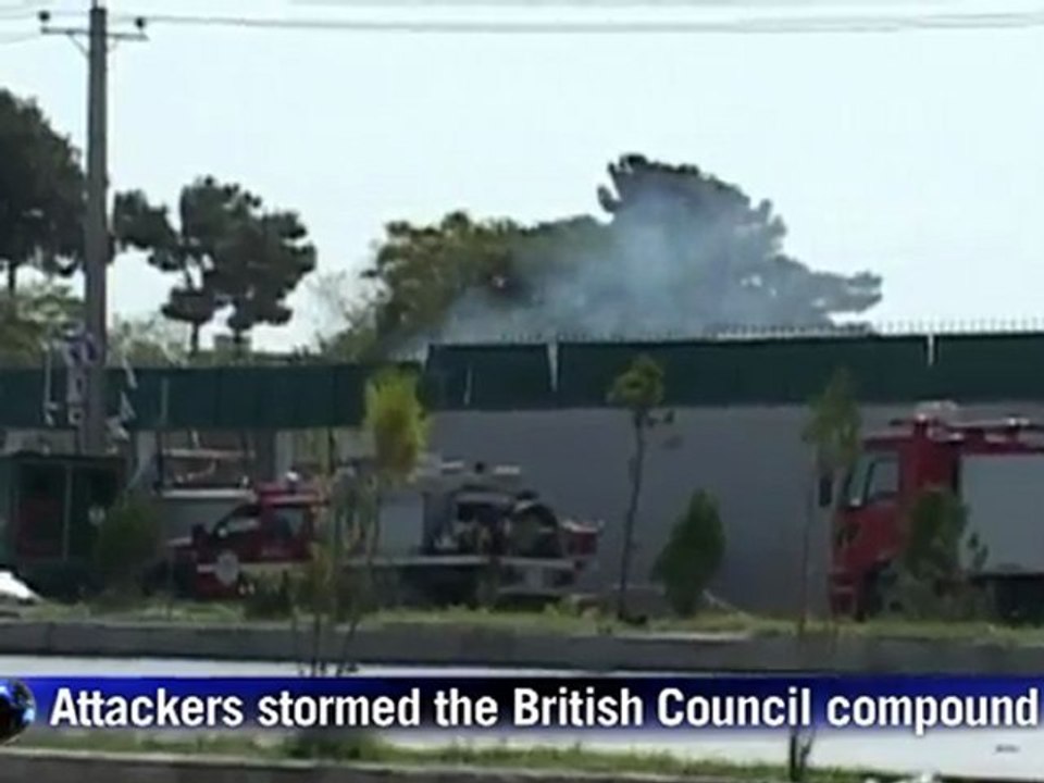 Security forces outside attacked UK Kabul compound