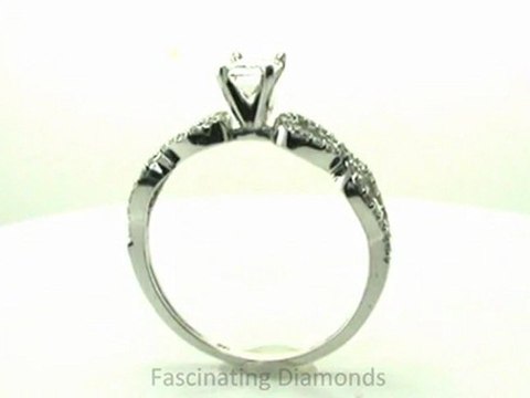 FDENS3040EMR Emerald Cut Split Swirl Band Diamond Engagement Ring
