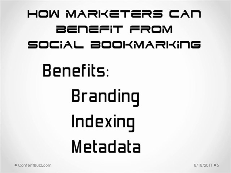 How Marketers can Benefit from Social Bookmarking
