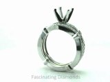 FDENS3026  Semi Mount Diamond Bridal Pave Vintage Milgrain Rings Set