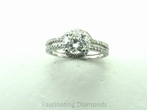 FDENS3025RO Round Shape Diamond Channel Wedding Bridal Rings Set In Pave Setting