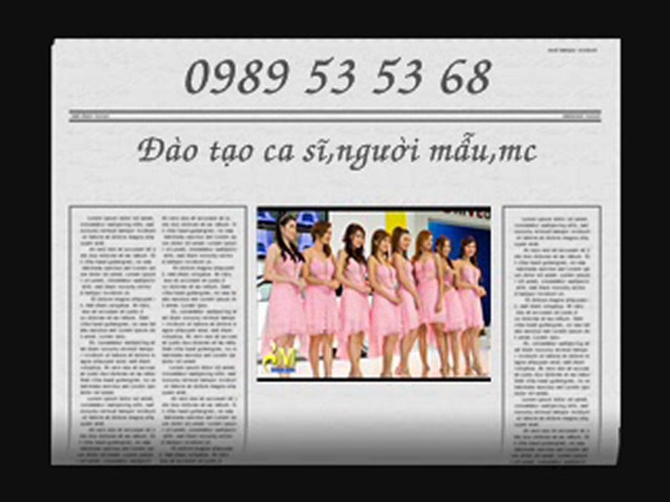 Đào tạo ca sĩ,người mẫu,mc 0989 53 53 68