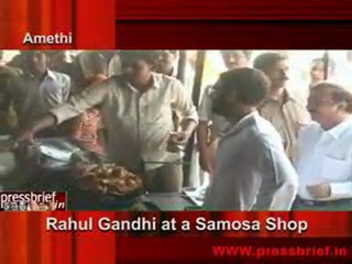 Rahul Gandhi at samosa Shop, 27.03.10