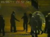 CCTV: rioters shoot at police