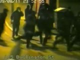 British police release video of rioters firing at officers.