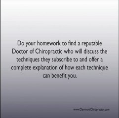 Clermont Chiropractor - How To Choose The Right Chiropractor