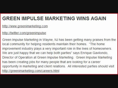 Green Impulse Marketing - G.I. Marketing Group Inc - Green I Marketing is in Wayne NJ