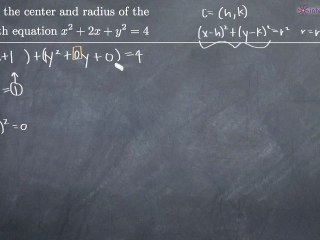 Finding the Center and Radius of the Circle - Ex 1