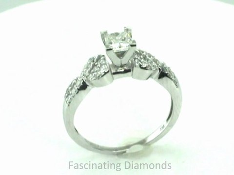 FDENS3008PRR Princess Diamond Engagement Ring In Swirl Prong Setting