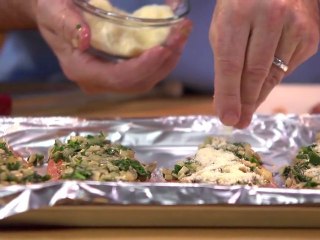 RAINBOW TROUT WITH PROSCIUTTO, SPINACH AND MUSHROOMS