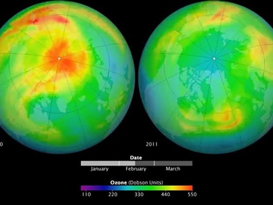 Trou de la couche d'ozone en Arctique 2010-2011