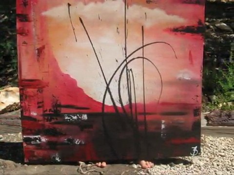 Creation d'un tableau abstrait par ZaD artiste peintre