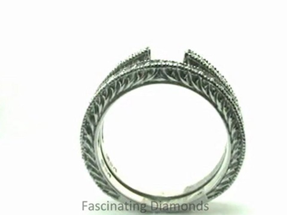 FDENS1790  Semi Mount Vintage Style Diamond Engagement Ring Engraved With Milgrain