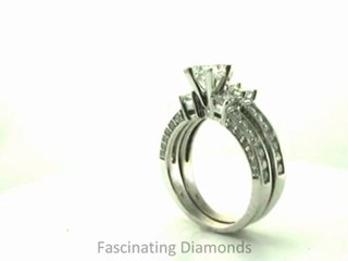 FDENS1096PR  3 Stone Princess Cut Diamond Bridal Ring Set Channel Setting