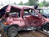 Wypadek na przejezdzie kolejowym w Sosnowcu