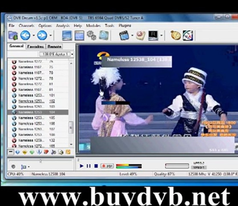 Step-by-step guide for how to watch four satellite TV channels with TBS6984 on DVBDream
