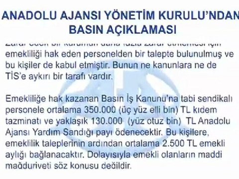 Anadolu Ajansı'ndan açıklama