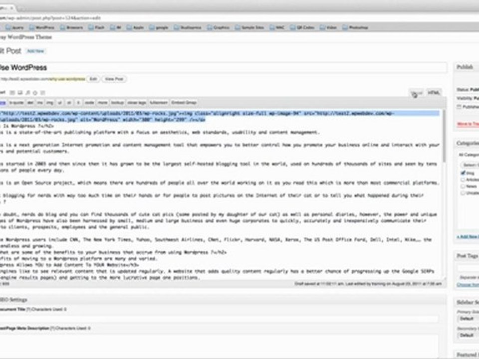 WordPress: Pages and Posts Editor Tutorial Part 1