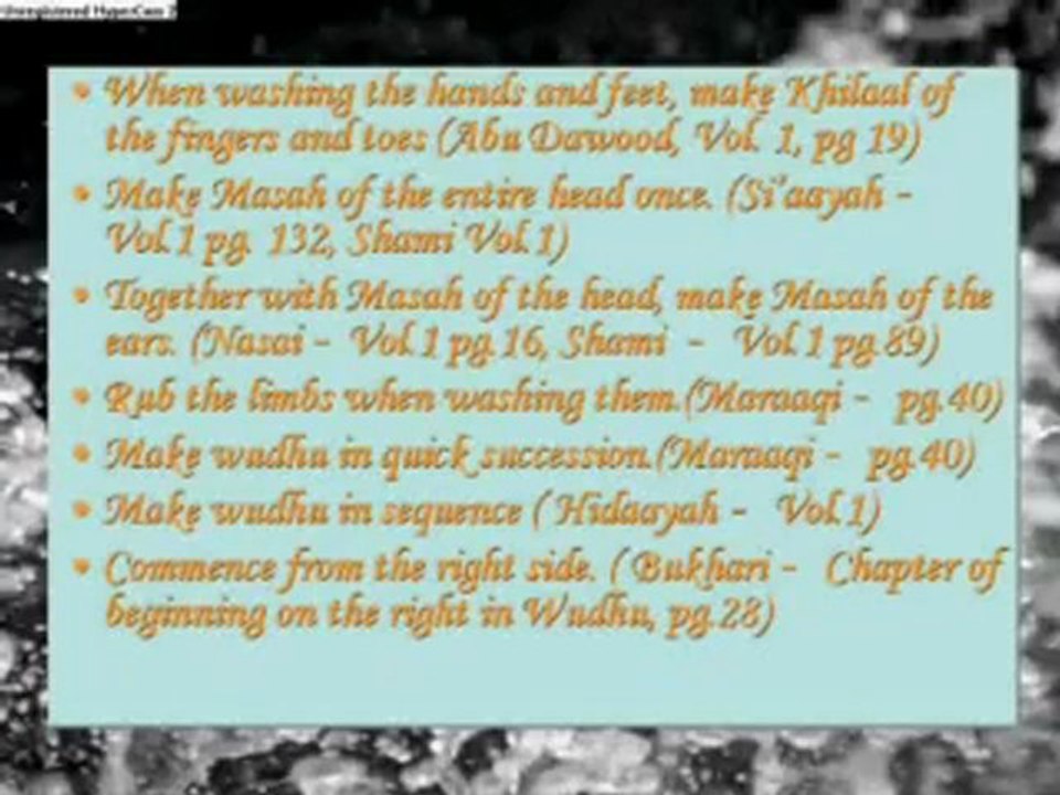 Ablution Sunnas & Faraid