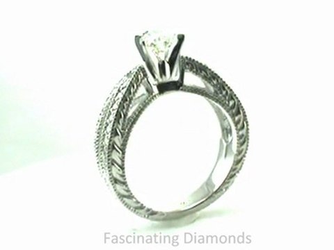 FDENR7428HTR Heart Shape Prong Set Antique Diamond Engagement Ring