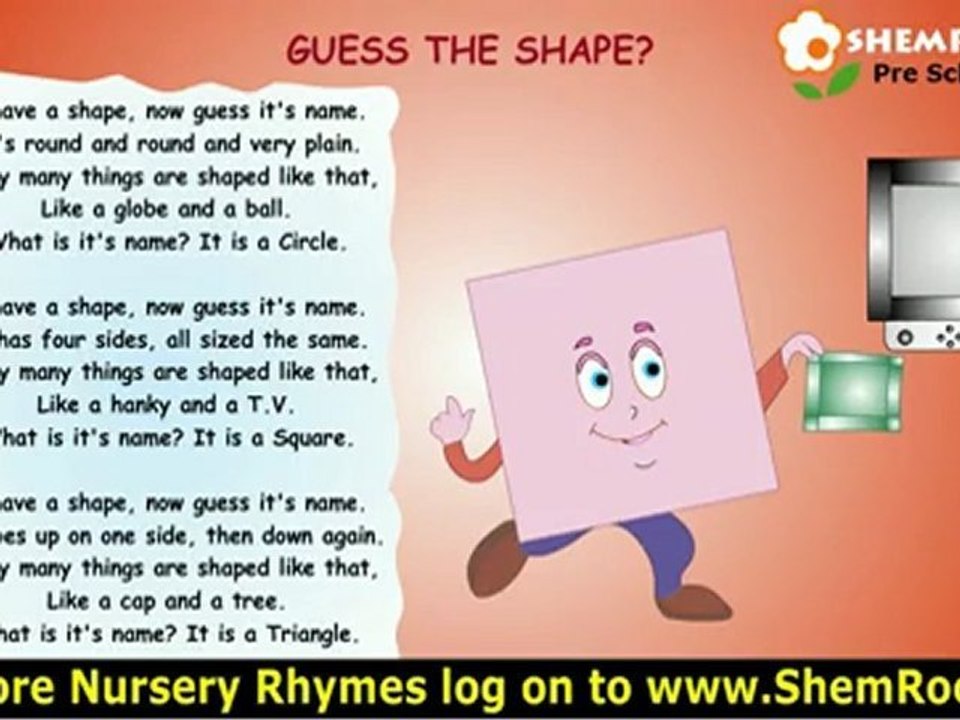 Nursery Rhymes Guess the shape Songs with lyrics