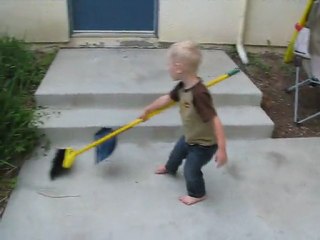 Cameron playing outside