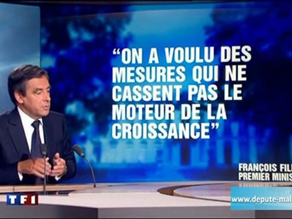 Réduction du déficit :  François Fillon présente les mesures de sur TF1 - 24 aout 2011