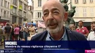 France3-La Rochelle-Action contre l'expulsion d'un jeune père rrom