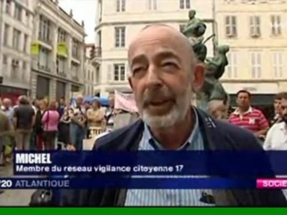 France3-La Rochelle-Action contre l'expulsion d'un jeune père rrom