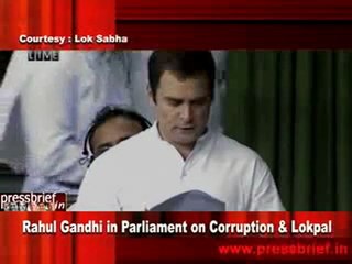 Rahul Gandhi in Parliament on Corruption & Lokpal