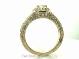 FDENR6533ROR  Round Diamond Engagement Ring With Pave Set Round Side Diamonds