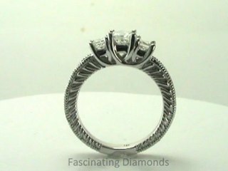 FDENR706PR  Princess Cut 3 Stone Diamond Engagement Anniversary Ring