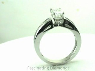 FD1001EMR  Emerald & Princess Cut Diamond Engagement Ring In Channel Setting