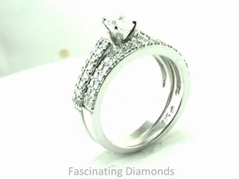 FDENS3010CU 2 Row Cushion Cut Diamond Wedding Rings Set In Micro Pave Setting