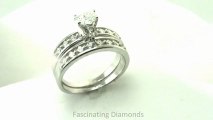 FDENS1828HT  Heart Shape Diamond Engagement Kite Channel-Set Wedding Ring Set