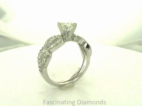 FDENS3040RO Round Diamond Split Band Wedding Bridal Rings Set