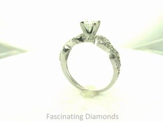 FDENS3040ROR  Round Brilliant Split Swirl Band Diamond Engagement Ring