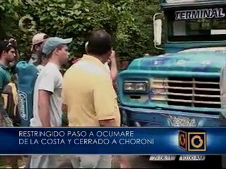Paso hacia Ocumare sigue cerrado