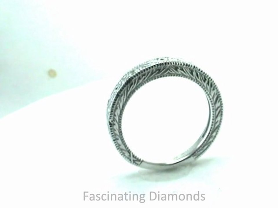 FDENS1813B  Solid Gold Vintage Engraved Anniversary Band