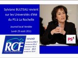 Sylviane Bulteau invitée de RCF Vendée à l'issue des Universités d'été de La Rochelle, le 29-08-11