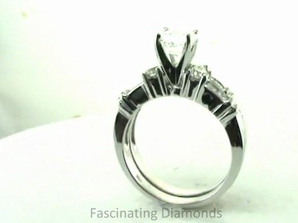 FDENS285AS  Asscher Cut Three Stone Diamond Wedding Rings Set In Channel Setting