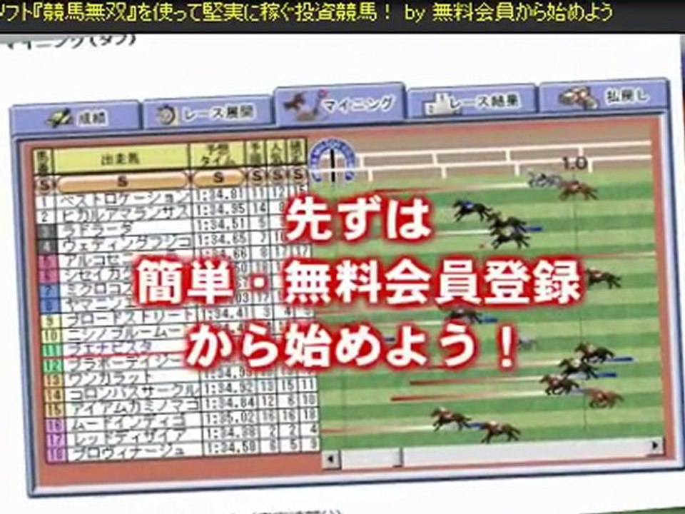 WIN5予想・超便利ツール【3種類の運用ガイド無料進呈中】無料で始める(競馬予想ソフト)『競馬無双』