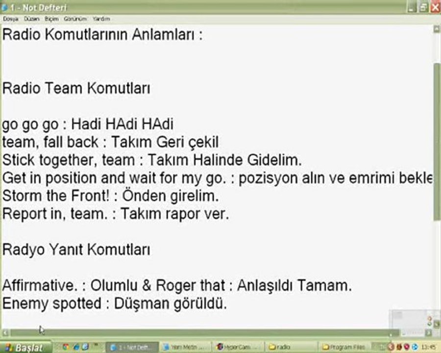 Radi Komutları Turkcelestırme