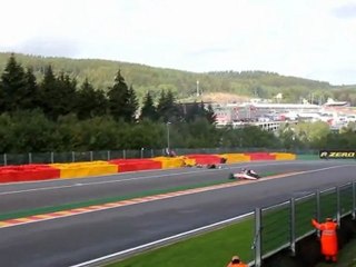 GP2 2011 Belgique / SprintRace : Leimer Huge Crash (Amateur Video)